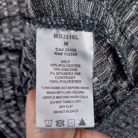 Miss Me Long Cardigan Womens M Pockets Button Up Long Sleeve Black Gray Expands - Picture 11 of 12